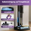 A marketing image showcasing a wet and dry vacuum cleaner with various features highlighted through text and inset images. Produktbild-Vorschau