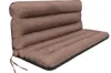 A brown tufted cushion for a garden bench or swing, shown from a diagonal angle against a white background. Náhled obrázku produktu