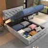 OYAJIA  Polsterbett Doppelbett 140x200cm mit Kopfteil und Produktbild-Vorschau 2