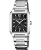 A close-up studio shot of a silver and black Festina women's watch with a square face and metal band. Produktbild-Vorschau