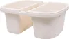 Dubbele bloempot - KLUNIA - 40 cm - Wit Productafbeelding-voorbeeld 1