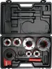 A black plastic case containing a set of pipe threading tools. Produktbild-Vorschau