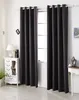 A room interior with a window covered by dark gray curtains. Produktbild-Vorschau