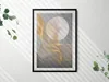 Abstrakte Illustration des Mondes mit Gold– Wandbild mit Produktbild-Vorschau 2