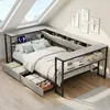 Letto divano Merax imbottito 90x200 cm con illuminazione a Anteprima dell’immagine prodotto 2