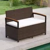 Banc de jardin 2 places COSTWAY en polyrotin avec espace de Voir les images du produit 2