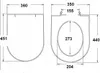 Technical drawing with dimensions of a toilet seat. Podgląd zdjęcia produktu