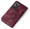 A burgundy flip case for a smartphone is shown from a diagonal top-down view against a white background. Produktbild-Vorschau