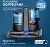 A product advertisement for a cleaning device against a blue background. Produktbild-Vorschau