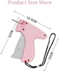 A pink tagging gun with measurements indicated. Produktbild-Vorschau