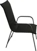 A black garden chair shown from the side against a white background. Produktbild-Vorschau