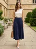 Elegant midi-rok met plooien en elastische tailleband. Productafbeelding-voorbeeld 5
