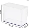 A clear, studio shot of a transparent food storage container with a white lid, showing its dimensions. Anteprima dell’immagine prodotto