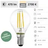 A clear product shot of an LED light bulb with technical specifications and feature callouts. Náhled obrázku produktu