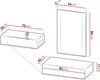 Diagrams showing the dimensions of a vanity table set. Náhled obrázku produktu