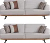 s Set Grauer Dreisitzer-Sofas für Wohnzimmer  Modernes Produktbild-Vorschau 3