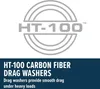 Marketing image for HT-100 Carbon Fiber Drag Washers. Náhľad obrázku produktu