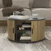 Table basse Vicco Selva Chêne/noir 80x80cm avec porte Voir les images du produit 1