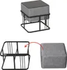 A product image showing a stool and its disassembled parts, with an arrow indicating how they connect. Produktbild-Vorschau
