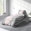 Bettwäsche 155x200 cm gestreift Streifen rosa grau Produktbild-Vorschau 3