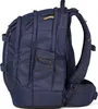 A side view of a blue denim backpack. Voir les images du produit