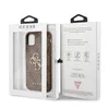 A product package for a Guess phone case, showing the case inside the packaging and information about the product on the side. Podgląd zdjęcia produktu