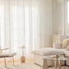 Gardinen Transparent 2er Set Weiß mit Pompons Vorhang Produktbild-Vorschau 2
