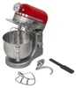 A red and silver stand mixer with accessories on a white background. Podgląd zdjęcia produktu