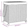 vidaXL Wäschekorb mit Rollen Grau 60x35x60,5 cm Rattan Produktbild-Vorschau 8