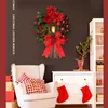40 cm künstlicher Weihnachtskranz mit Licht, roten Beeren, Produktbild-Vorschau 2