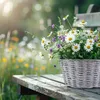 Weidekorb Pflanzgefäß rund foliert grau gewaschen 1 Stk Ø Produktbild-Vorschau 7