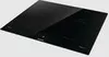 A close-up, angled view of a black induction cooktop. Voir les images du produit