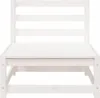 A white wooden garden sofa without armrests, shown from the front on a white background. Náhľad obrázku produktu