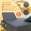CASARIA® Sonnenliege 2 Personen mit Klapptisch 7cm Auflagen Produktbild-Vorschau 2