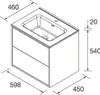 Optimus Unterschrank 600 2 Schubladen + Waschbecken BLACK Produktbild-Vorschau 2