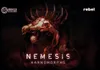 A dark, ominous image featuring a grotesque creature with sharp protrusions and exposed flesh, with the title 'NEMESIS KARNOMORPHS' prominently displayed. Produktbild-Vorschau