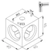 10x Würfelverbinder 3D 4040 Nut 8 Eckverbinder Aluminium Produktbild-Vorschau 3