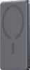 A close-up, straight-on view of a gray magnetic wireless power bank. Produktbild-Vorschau