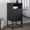 vidaXL Nachttisch Schwarz 36x39x78 cm Stahl Produktbild-Vorschau 1