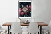 MuchoWow® Gerahmtes Poster Katze - Blumen - Blätter - Produktbild-Vorschau 3