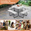A collage showing a picnic table set and various lifestyle scenes. Produktbild-Vorschau