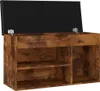 vidaXL Lavice na boty s polštářem kouřový dub 80x30x47 cm Náhled obrázku produktu 4