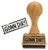 Holzstempel "Gönn dir!" robust eckiges Design 3,5 x 1,5 cm Produktbild-Vorschau 1