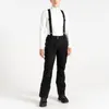 A person wearing black ski pants and a white long-sleeved shirt, standing against a white background. Produktbild-Vorschau