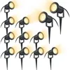 A collection of garden spotlights arranged in a grid pattern against a white background. Voir les images du produit