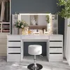 Coiffeuse Vicco Sherry Blanc/Blanc Haute brillance 158.2cm Voir les images du produit 3