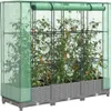 Hochbeet mit Gewächshaus-Aufsatz Rattan-Optik 120x40x123 cm Produktbild-Vorschau 2