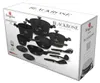 A product box for a cookware set, showing images of the cookware and text. Anteprima dell’immagine prodotto