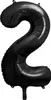 Folienballon Nummer „2“, 86cm, schwarz Produktbild-Vorschau 3