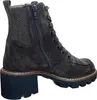 A single brown suede boot with a thick black sole and laces, shown from the side. Produktbild-Vorschau